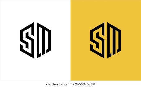 Letra SM MS Diseño de Logo, Creativo SM MS Monograma Elemento de Plantilla de Vector