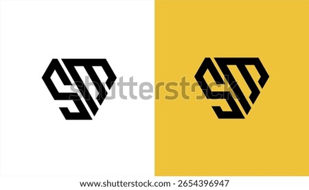 Letter SM MS Logo Design, Creative SM MS Monogram Vector Template Element