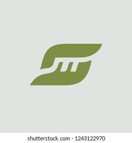 Letter SM Negative Space Logo