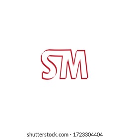 Letra SM Nuevo vector de logotipos 