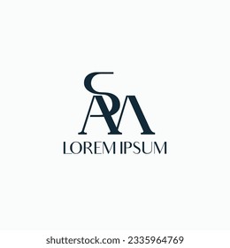 Letter SM, SAM, MS or AMS minimal elegant logo design concept