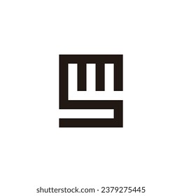 Letter Sm square, unique geometric symbol simple logo vector