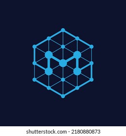 letter SM tech vector logo design