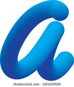 letter a in small cap with tube shape