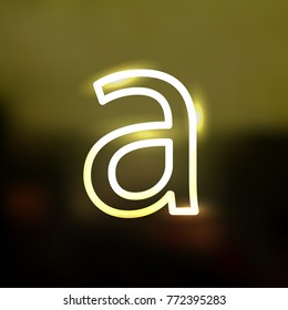 the letter A SMALL STRUCTURE. spotted GOLD background.