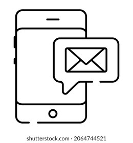 Carta con smartphone, diseño vector de correo móvil