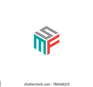 Letter SMF logo. three letter icon