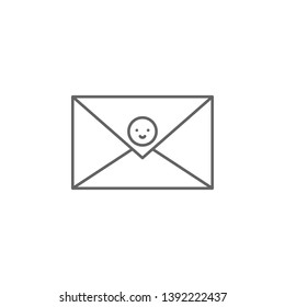 Letter, smile icon. Element of friendship icon. Thin line icon for website design and development, app development. Premium icon