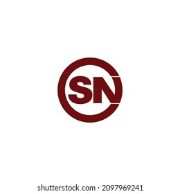 Letra SN círculo vector de diseño