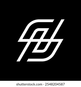 Logotipo del monograma superpuesto de la línea creativa de la letra SN