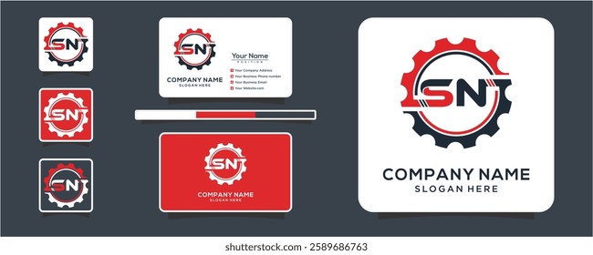 Letter SN gear vector logo template This design is suitable for technology industrial or automotive