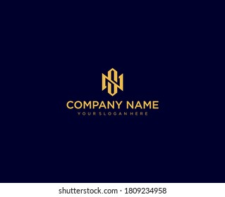 Letter SN line logo design. Linear creative minimal monochrome monogram symbol. Universal elegant vector sign design. Premium business logotype. Graphic alphabet symbol for corporate business identity