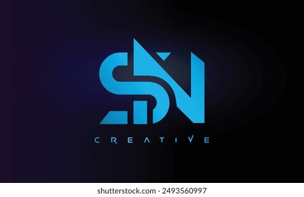 Letter SN logo design creative custom clean two alphabet logo
