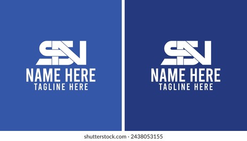 Letter SN Logo Design Simple Vector