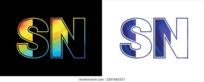 Letter SN logo design vector template. Creative modern luxurious logotype for corporate business identity
