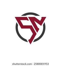 Letter SN Monogram Logo in Bold Triangle Design with Circular Background. Professional SN Letter Logo Perfect for Modern Business Branding and Stylish Emblem Concept