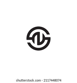letter SN NS S N circle simple symbol logo vector
