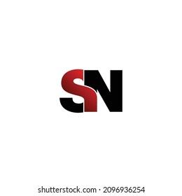 Letra SN vector de diseño de logotipo simple