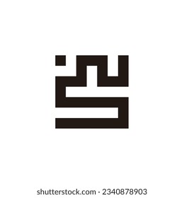 Letter SN square, unique geometric symbol simple logo vector