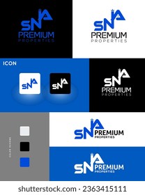 Letter SNA logo icon design template elements for your application or corporate identity 