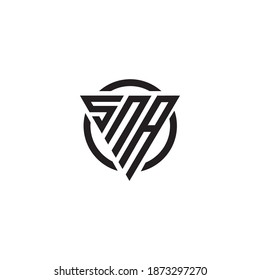 Letra SNA logotipo fuerte simple