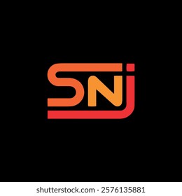 letter snj text logo design vector