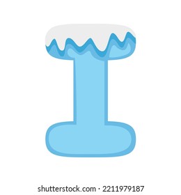 Letter I Snow, vector illustration