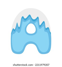 Letra A Nieve, ilustración vectorial