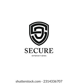 Letter SO, OS with shield logo design vector illustration