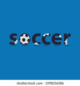 Ilustración vectorial del diseño gráfico de la carta Soccer