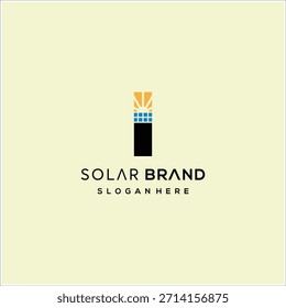Modelo de vetor de design de logotipo solar Letter I