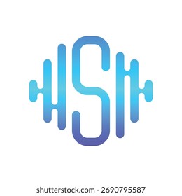 Letter Sound Wave Diseño de logotipo