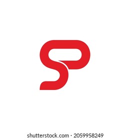 letra sp curves loop simple logotipo geométrico vector