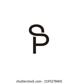 letter sp linked mono line logo vector 