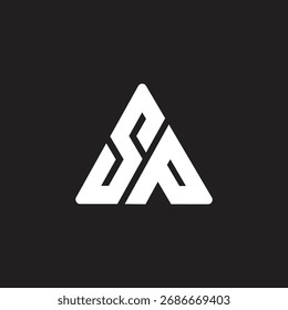 Letter SP logo design and triangle shape.