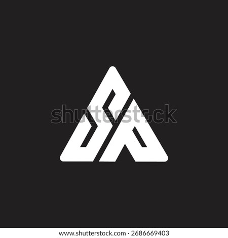 Letter SP logo design and triangle shape.
