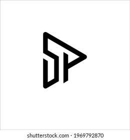 letter SP logo design vector sign