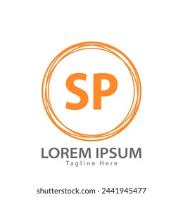 logotipo SP de la letra. SP. Ilustración vectorial de diseño de logotipo SP para empresa creativa, negocio, industria
