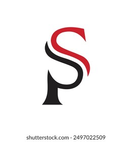 Plantilla de Vector del diseño del logotipo de SP de la letra, logotipo de SP inicial, ps inicial