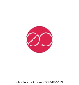 línea de plantilla de vector de logotipo sp de letra