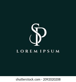 Letter SP luxury logo design vector