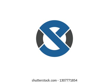 Letter SP or PS circle logo design vector
