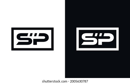 Letra SP PS S P Diseño de logotipo Simple Vector