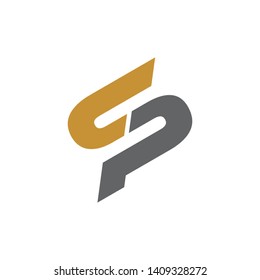 Letter SP simple logo design vector