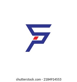 letter sp simple monoline geometric logo vector