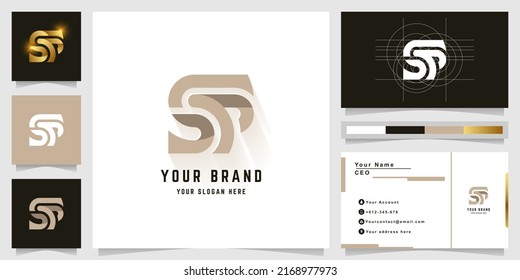Letter SP or SS monogram logo with business card design