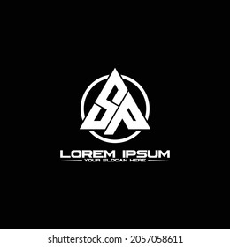 vector de diseño de logotipo de triángulo de la letra SP