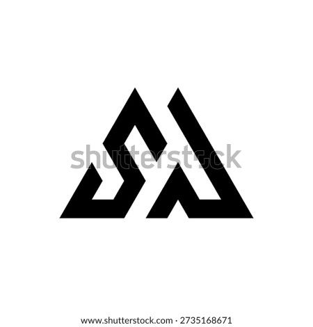 Letter SP triangle masculine monogram logo