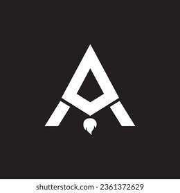letter A space rocket logo design elegant.