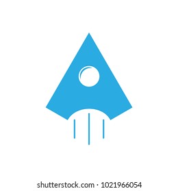 letter A space Ship logo vector
